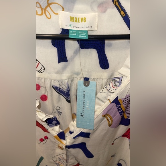 NWT Anthropologie Plus Maeve Snow Day Blouse 16W - Picture 5 of 7